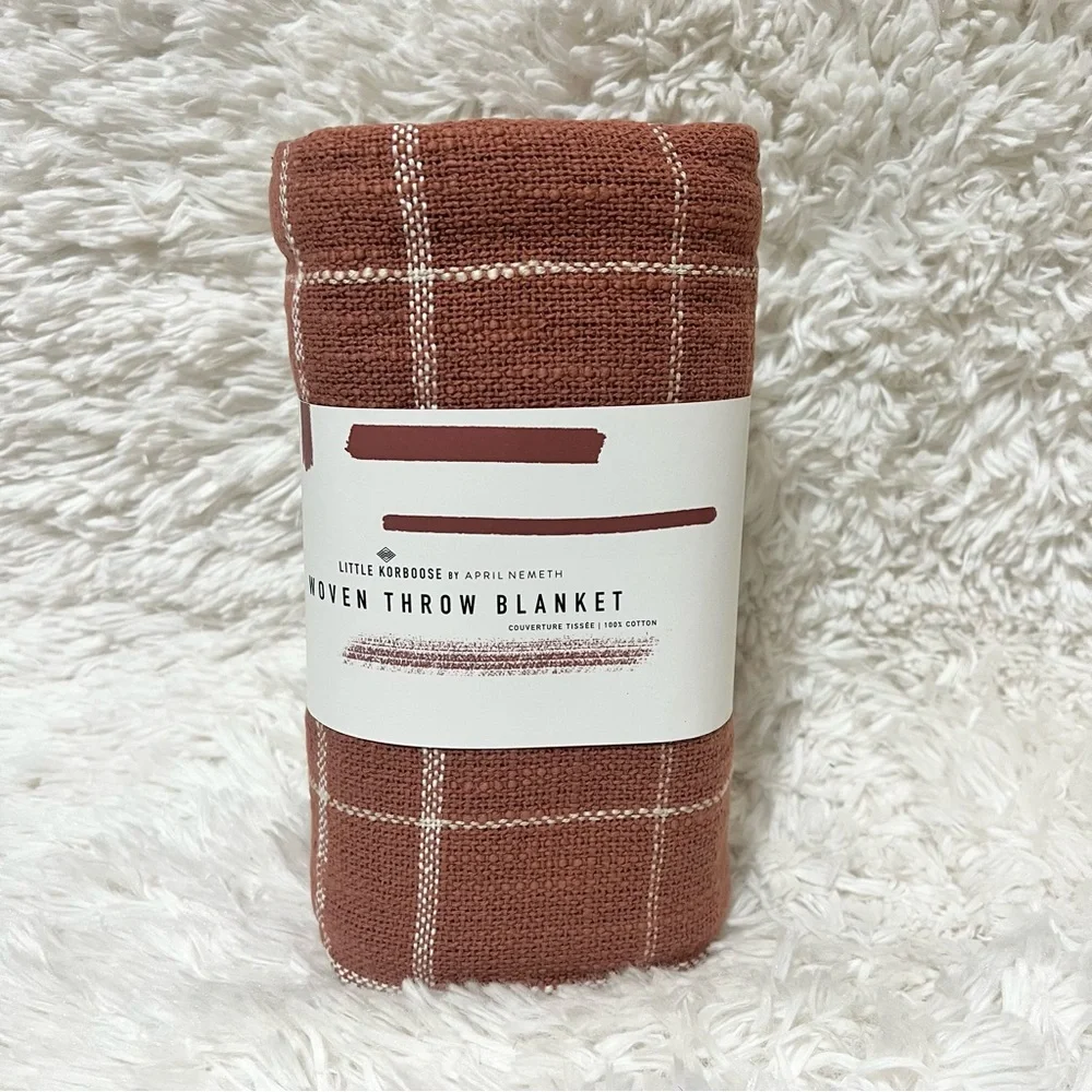 Little Korboose Woven Throw Blanket Plaid 60